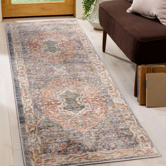 URCO nova urco 8881 green Green, Multicoloured Living Room Moroccan Rug.