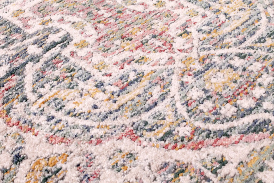 URCO nova urco 8881 white Yellow, Ivory, Multicoloured Living Room Moroccan Rug.