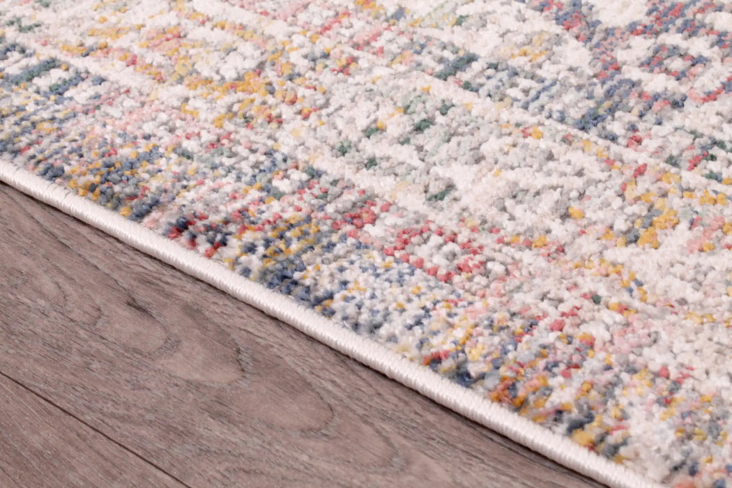 URCO nova urco 8881 white Yellow, Ivory, Multicoloured Living Room Moroccan Rug.