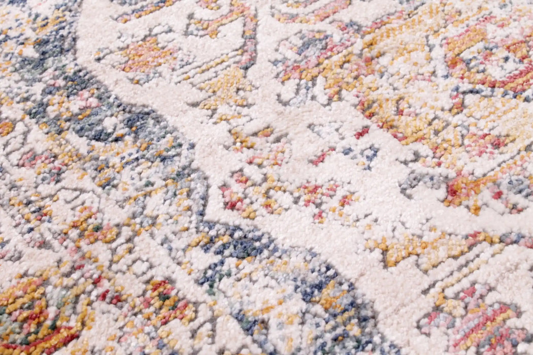 URCO nova urco 9048 cream Yellow, Multicoloured, Cream Living Room Moroccan Rug.