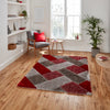 Think Rugs olympia 2239 grey red Grey, Red Living Room Shaggy Rug.