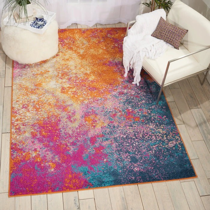 Nourison passion nourison psn10 sunburst Multicoloured Living Room Rug.