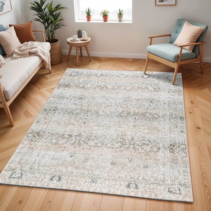 SONILA Our PNW Home x Livabliss Machine Washable Oriental Boho Brown Rug