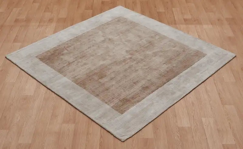 Asiatic blade border putty champagne Beige Living Room Rug.