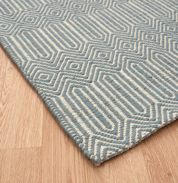 Asiatic sloan duck egg Blue Living Room Striped Rug.
