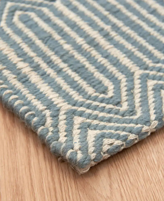 Asiatic sloan duck egg Blue Living Room Striped Rug.