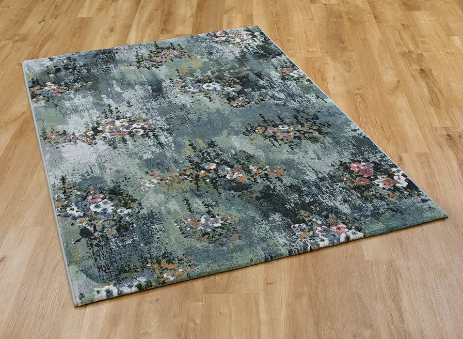 Mastercraft galleria 63499 7646 Green, Multicoloured Living Room Moroccan Rug.