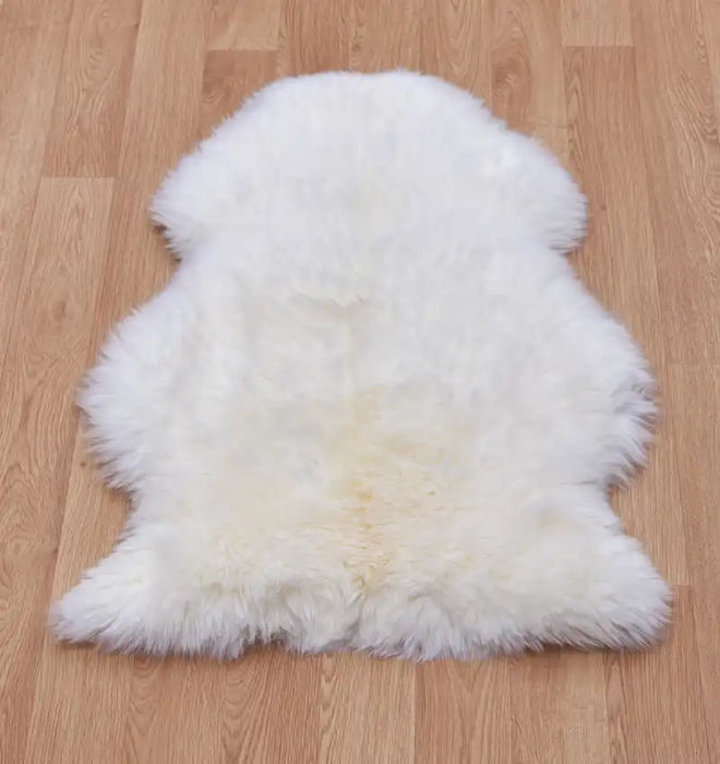 Asiatic sheepskin white sheepskin Ivory Living Room Wool Rug.