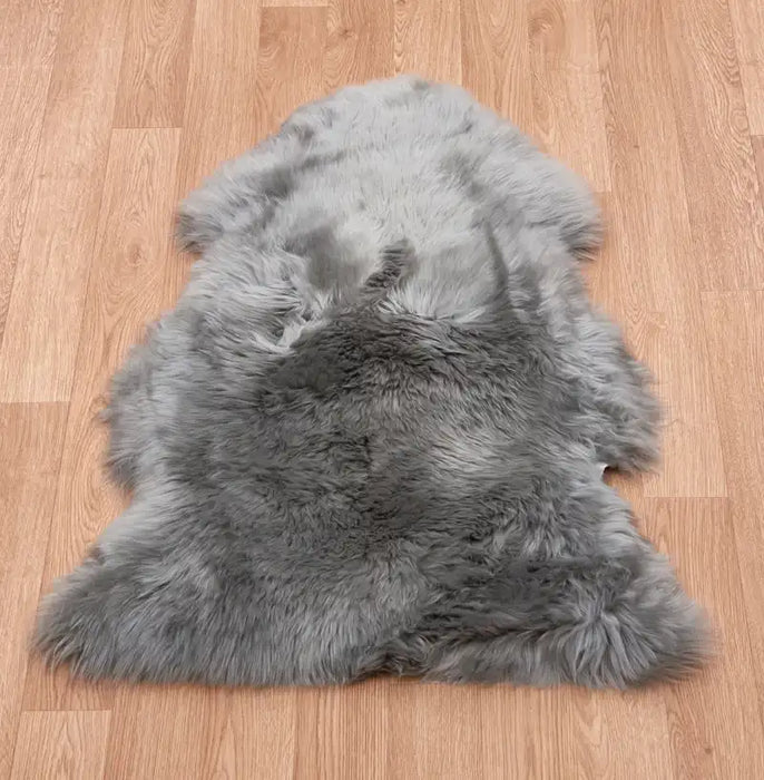 Asiatic sheepskin silver sheepskin Grey, Ivory Living Room Wool Rug.