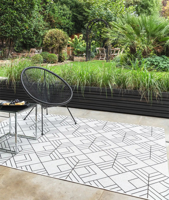 Asiatic patio patio 16 deco ivory Ivory Outdoor Striped Rug.