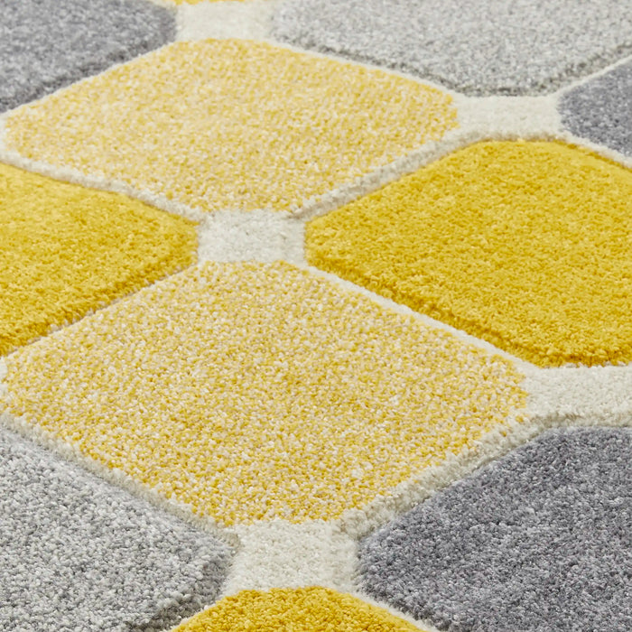 Oriental Weavers portland 172 j Grey, Yellow, Multicoloured, Cream Living Room Geometric Rug.
