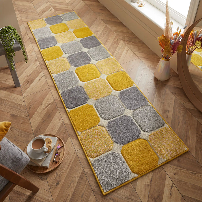 Oriental Weavers portland 172 j Grey, Yellow, Multicoloured, Cream Living Room Geometric Rug.
