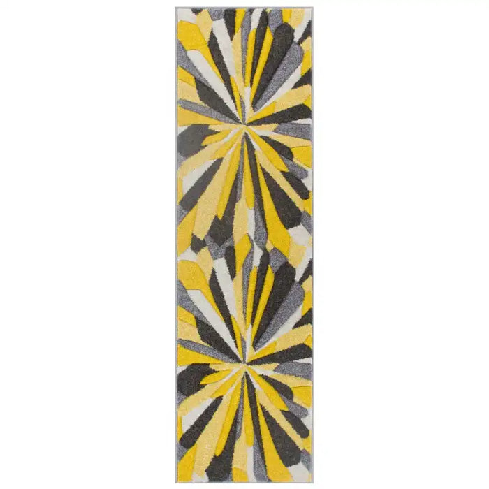 Oriental Weavers portland 3337 a Grey, Yellow, Multicoloured Living Room Geometric Rug.