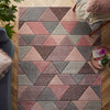 Oriental Weavers portland 670 p Grey, Pink Living Room Geometric Rug.