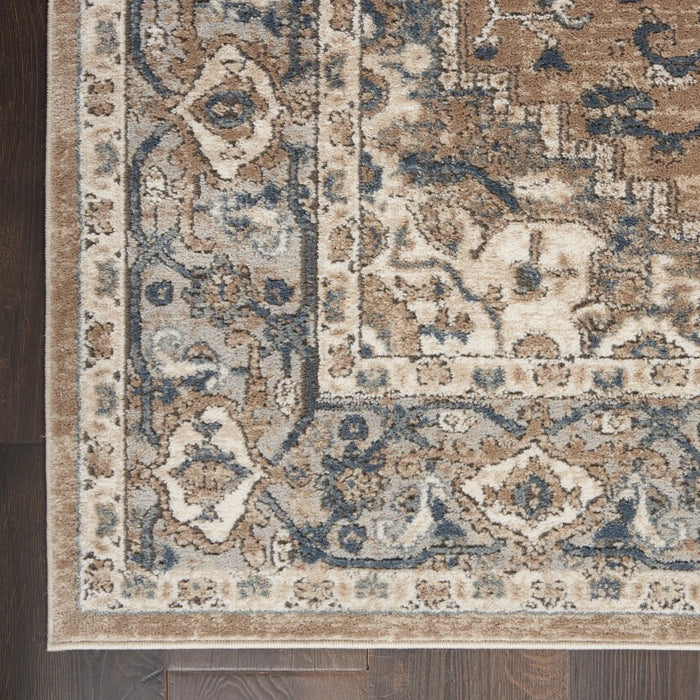 Nourison quarry qua05 grey beige Grey, Beige Living Room Moroccan Rug.