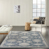 Nourison quarry qua06 blue beige Blue, Beige Living Room Moroccan Rug.