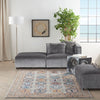 Nourison quarry qua15 grey multi Grey, Multicoloured Living Room Moroccan Rug.