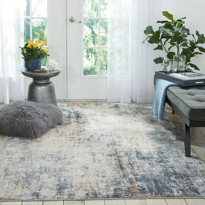 Nourison rustic textures rus01 grey beige Grey, Beige Living Room Rug.