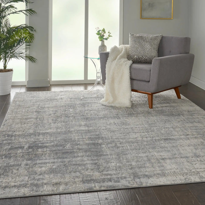 Nourison rustic textures rus01 ivory silver Grey, Ivory Living Room Rug.