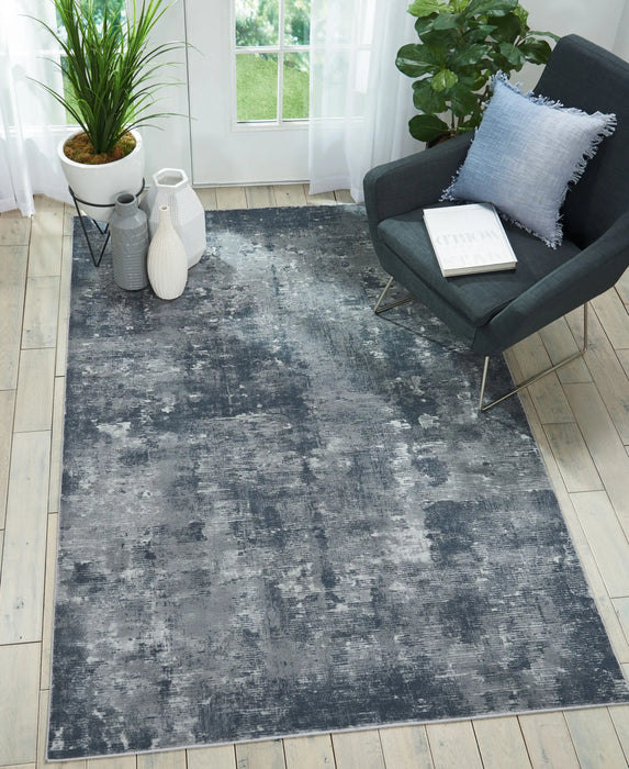 Nourison rustic textures rus05 grey Grey Living Room Rug.