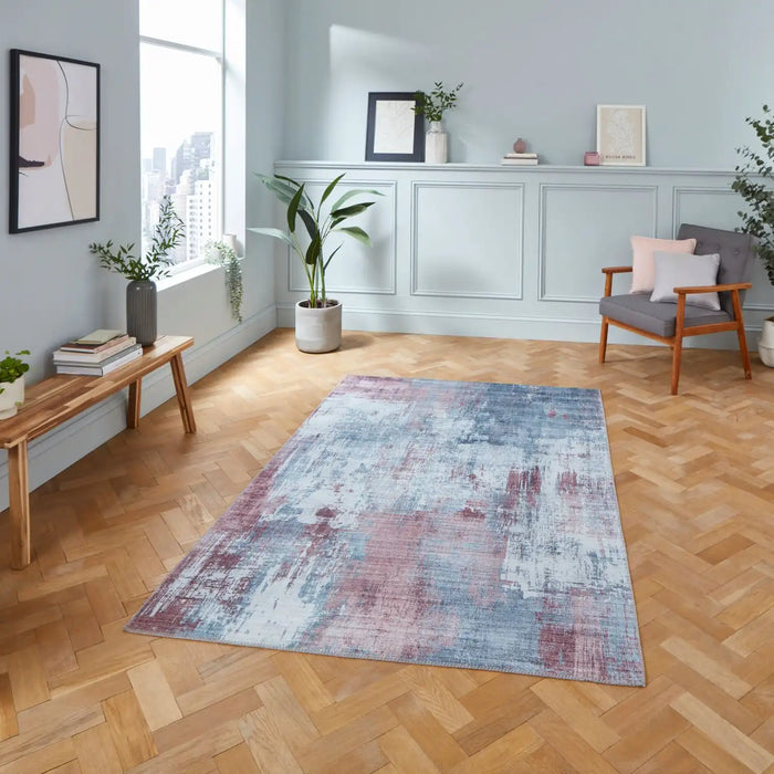 Think Rugs rio think g5536 grey rose Grey, Multicoloured, Pink Living Room Rug.