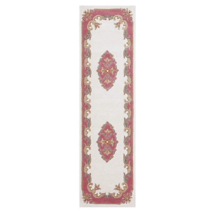Oriental Weavers royal indian cream rose Ivory, Pink Living Room Wool Rug.