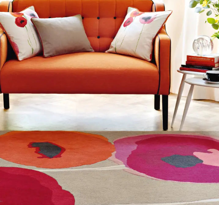 Sanderson Poppies - Red Orange 45700 Rug