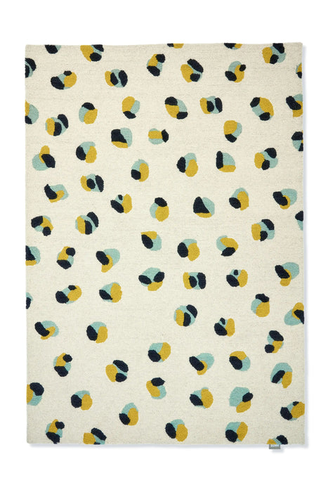Scion scion screen printed leopard dots pebble sage 125206 Cream Living Room Geometric Rug.