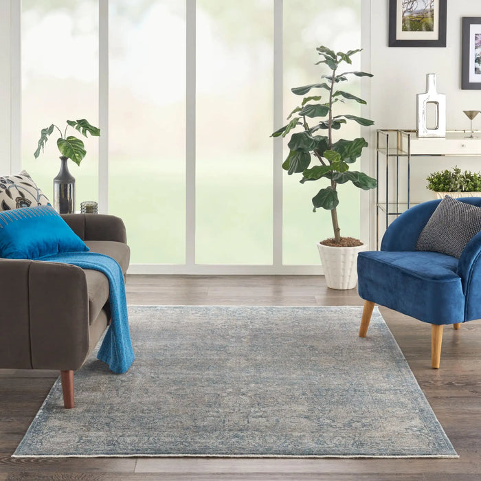 Nourison Delivered in 6 weeks USA starry nights stn01 cream blue Blue, Ivory Living Room Moroccan Rug.