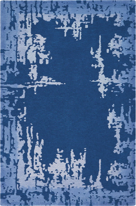 Nourison symmetry smm02 navy blue Blue, Navy Living Room Rug.