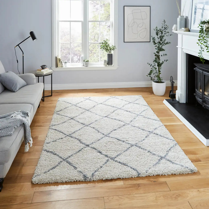 Think Rugs scandi berber g257 cream grey Grey, Cream Living Room  Rug.