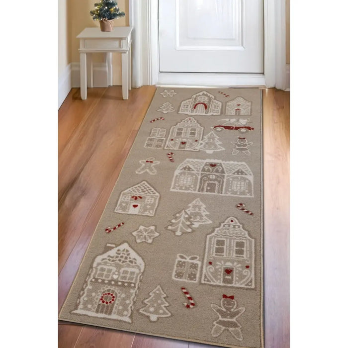 Seasonal Runners Gingerbread House Washable