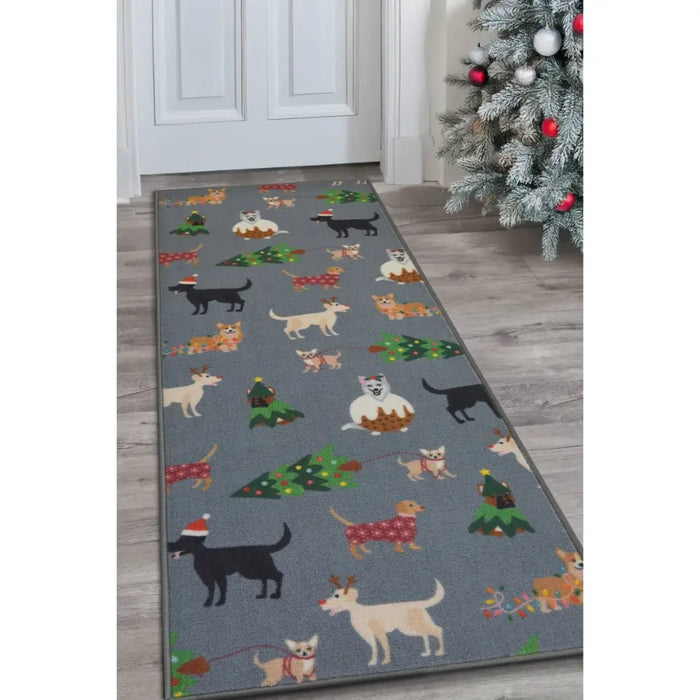 Seasonal Runners Multi Dogs Grey Washable