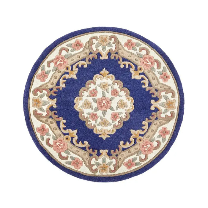 Origins shensi navy Blue, Navy Living Room Wool Rug.