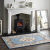 Origins shensi shensi blue Blue Living Room Wool Rug.
