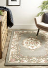 Origins shensi grey Grey Living Room Wool Rug.