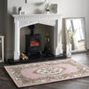 Origins shensi rose pink Pink Living Room Wool Rug.