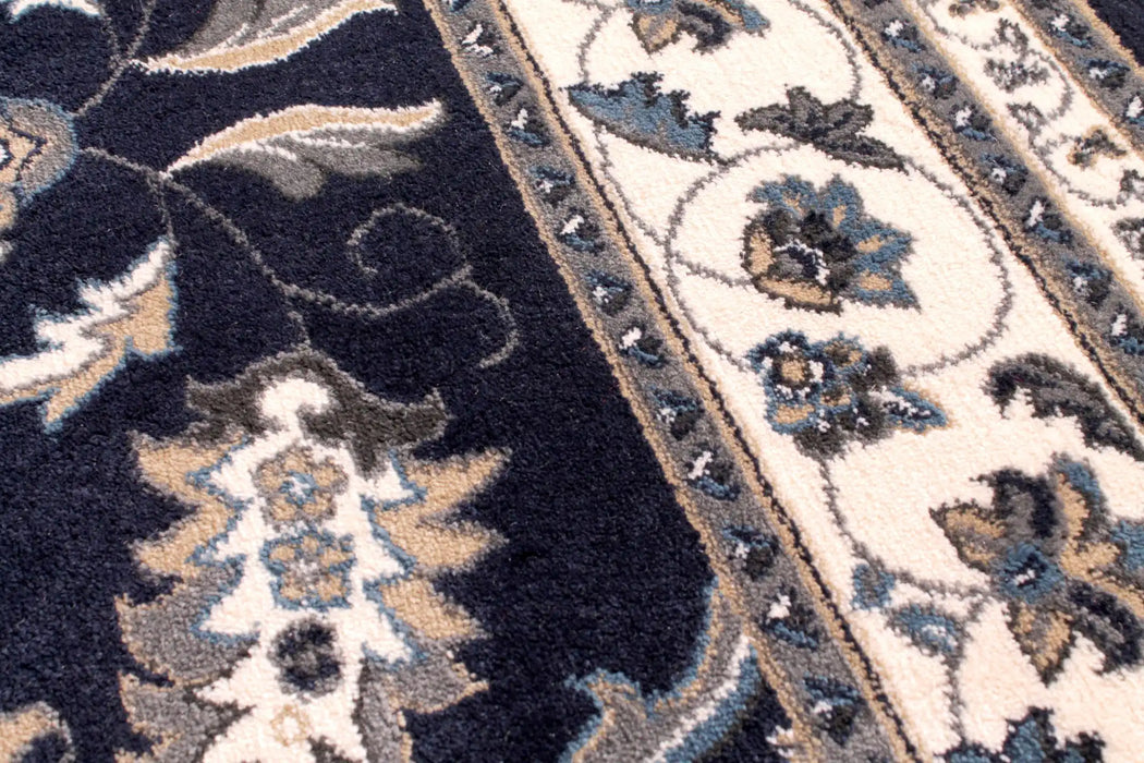 HMC sherborne navy Blue, Navy Living Room Moroccan Rug.