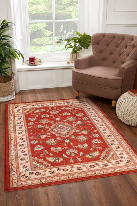 HMC sherborne terracotta Orange Living Room Moroccan Rug.