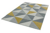 Asiatic sketch sk06 cubic ochre Grey, Yellow Living Room  Rug.
