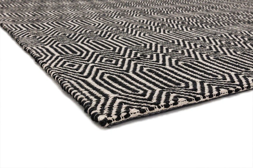 Asiatic sloan black Black Living Room Striped Rug.