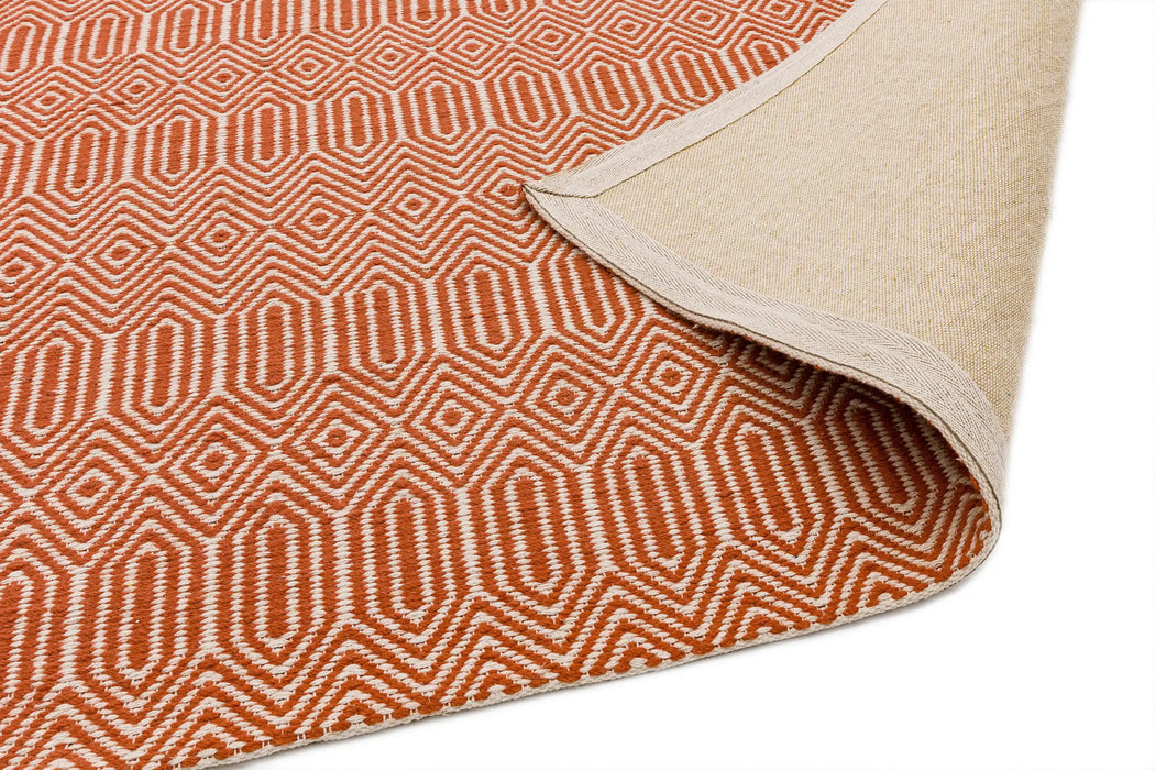 Asiatic sloan orange Orange Living Room Striped Rug.
