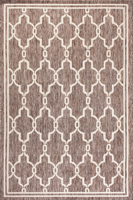 Rug Style terrace outdoor spanish tile taupe Brown Living Room Geometric Rug.