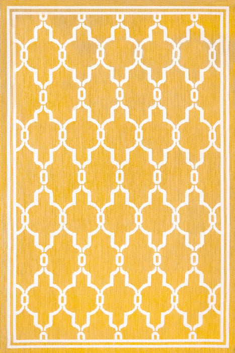 Rug Style terrace outdoor spanish tile gold Yellow Living Room Geometric Rug.