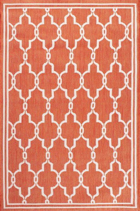 Rug Style terrace outdoor spanish tile terracotta Orange Living Room Geometric Rug.