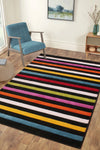 URCO spectra stilo Black, Multicoloured Living Room Geometric Rug.