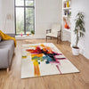 Think Rugs sunrise 20752 multi Ivory, Multicoloured, Cream Living Room  Rug.