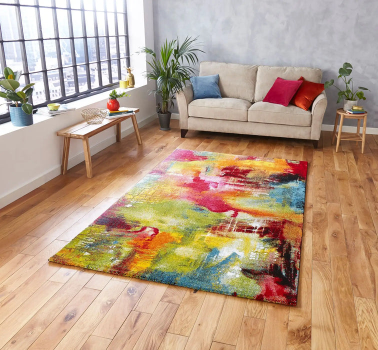 Think Rugs sunrise 20754 multi Multicoloured Living Room Rug.