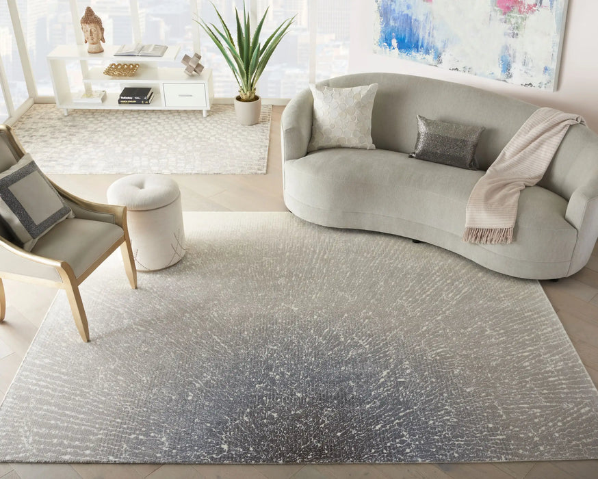 Nourison twilight nourison twi12 ivory grey Grey, Beige Living Room Wool Rug.