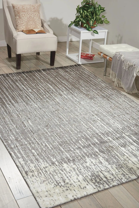 Nourison twilight nourison twi14 smoke Grey, Beige, Multicoloured Living Room Wool Rug.